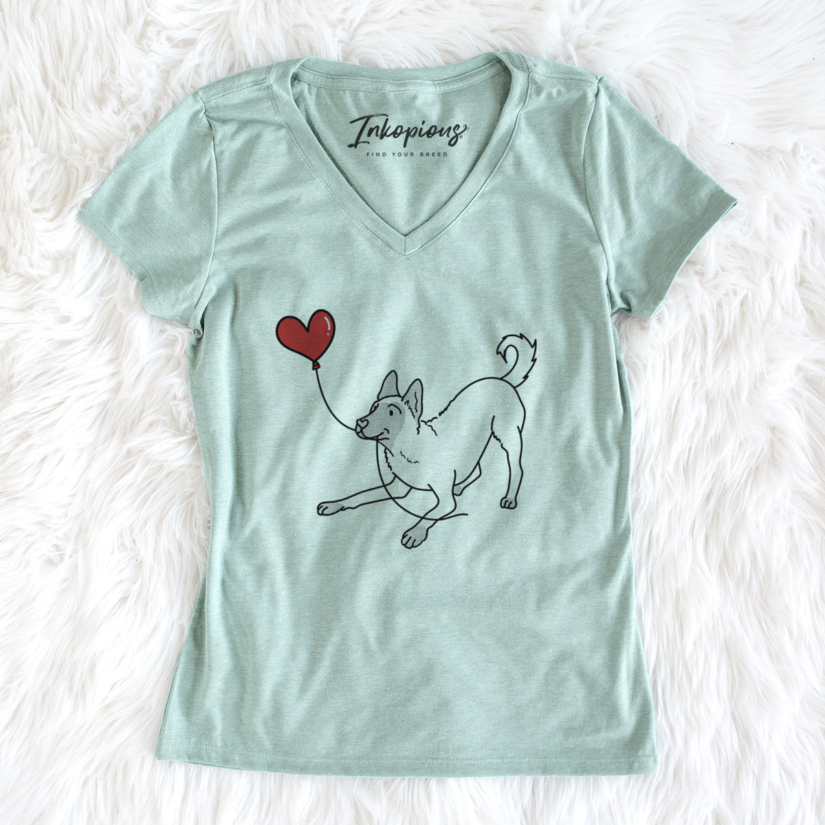 Belgian Malinois Heart String - Women's Perfect V-neck Shirt