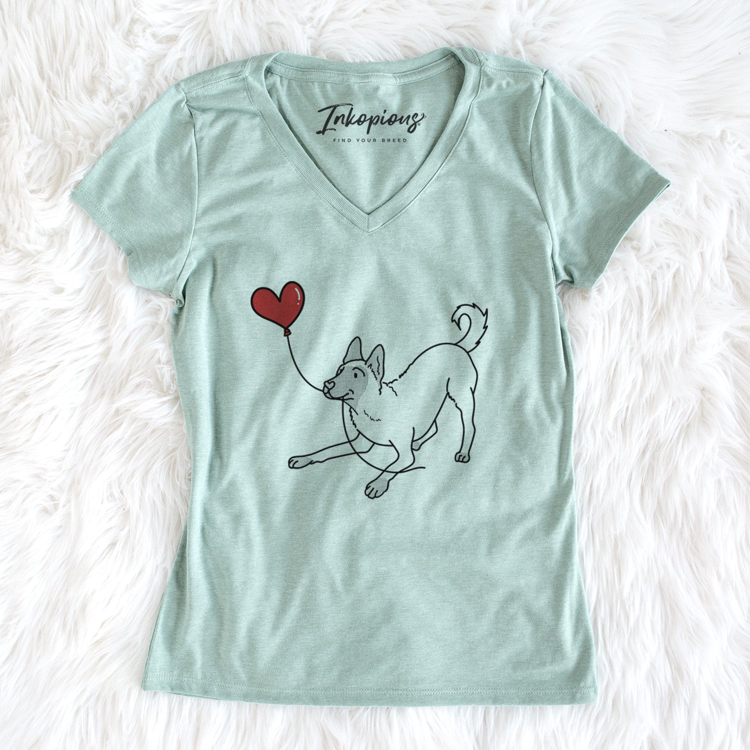 Belgian Malinois Heart String - Women's Perfect V-neck Shirt