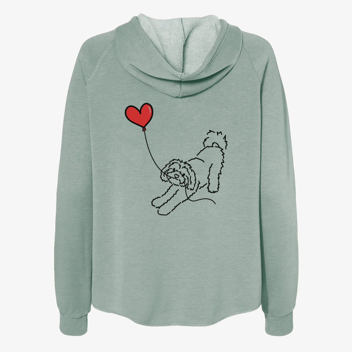 Maltipoo Heart String- Women's Cali Wave Zip-Up Sweatshirt