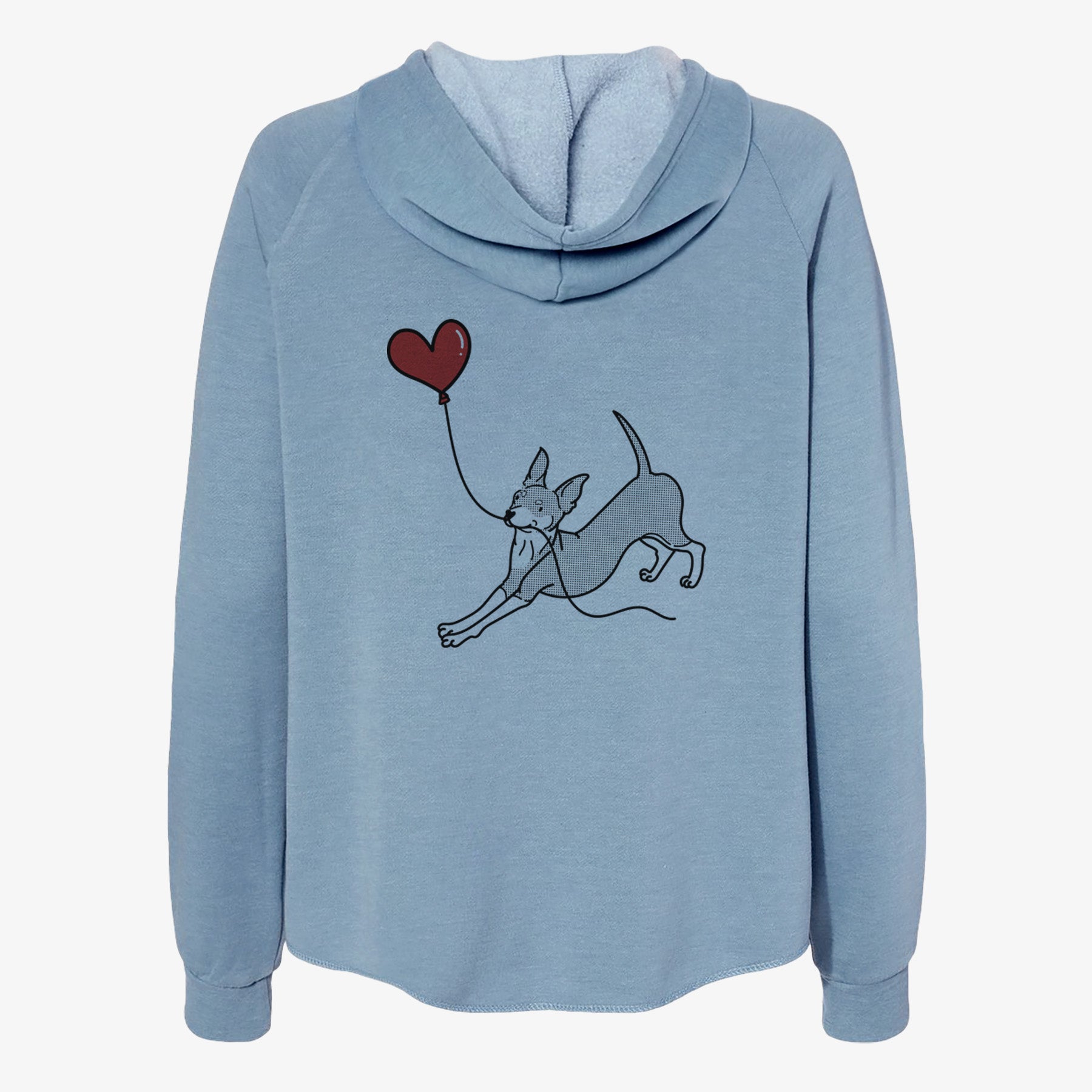 Mini Pinscher Heart String- Women's Cali Wave Zip-Up Sweatshirt