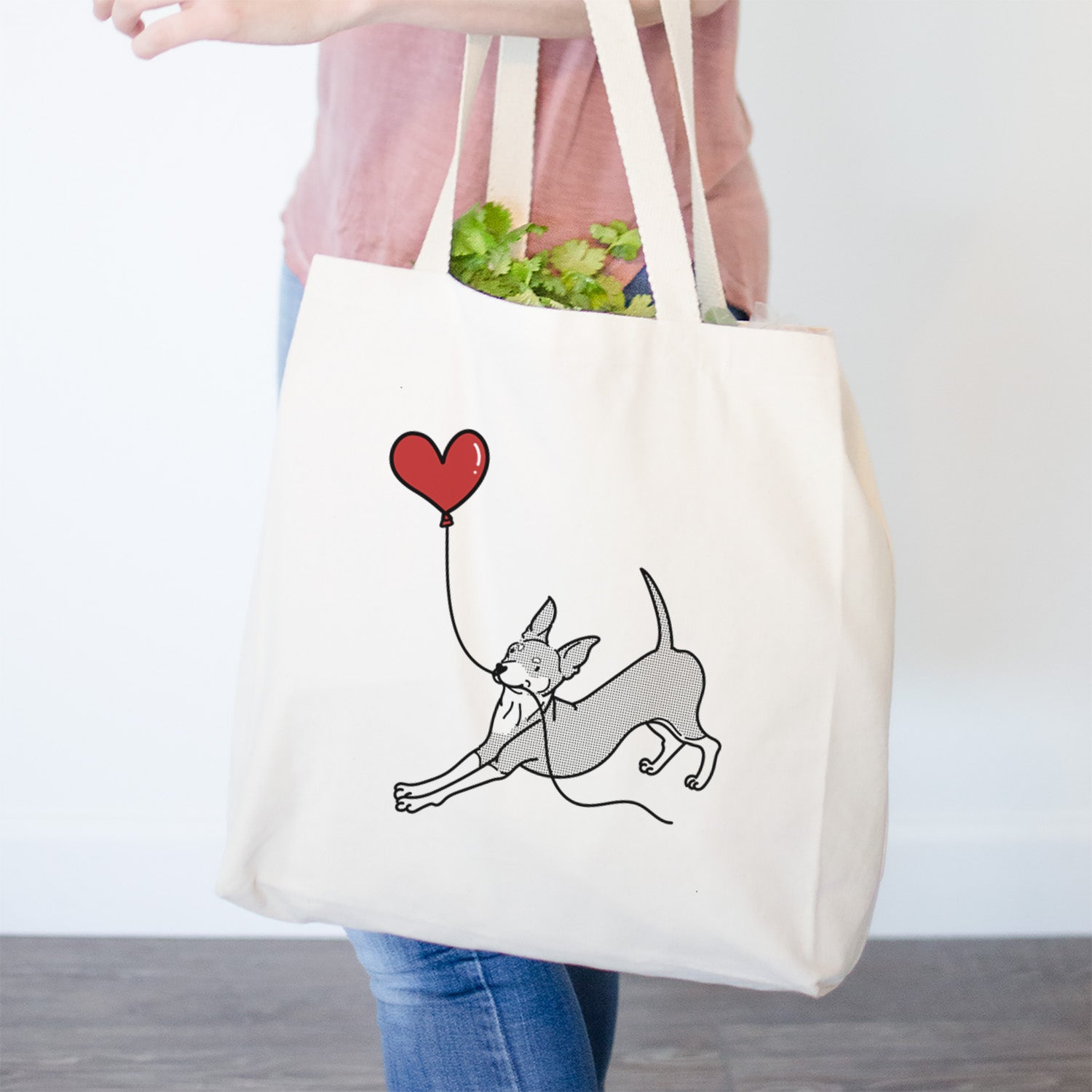 Mini Pinscher Heart String- Tote Bag