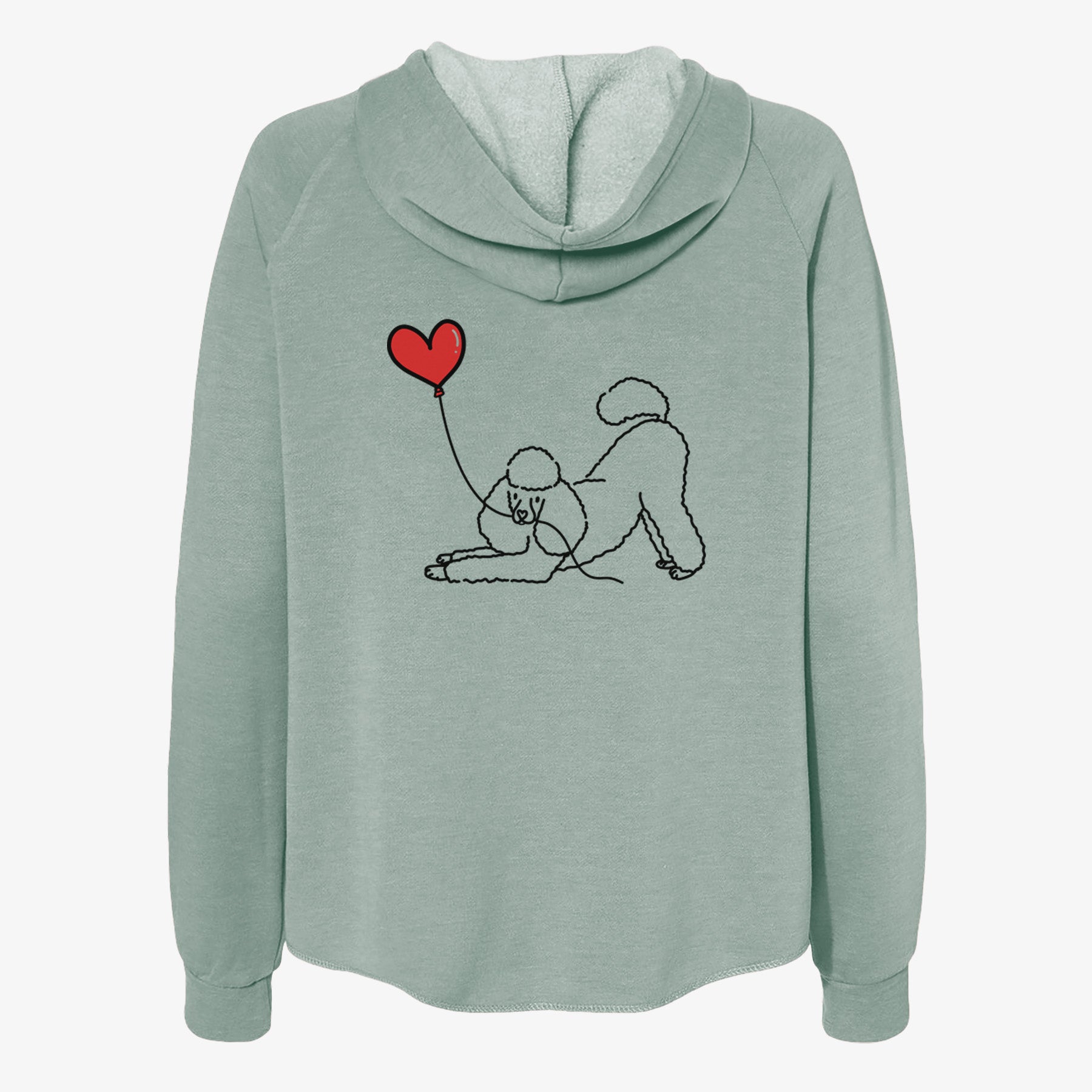 Mini Poodle Heart String- Women's Cali Wave Zip-Up Sweatshirt