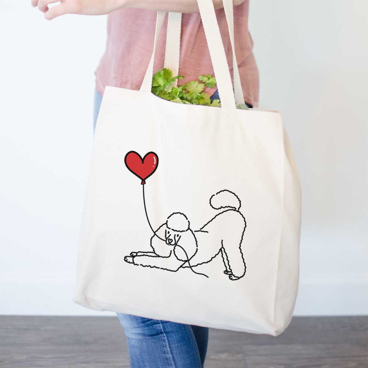 Mini Poodle Heart String- Tote Bag