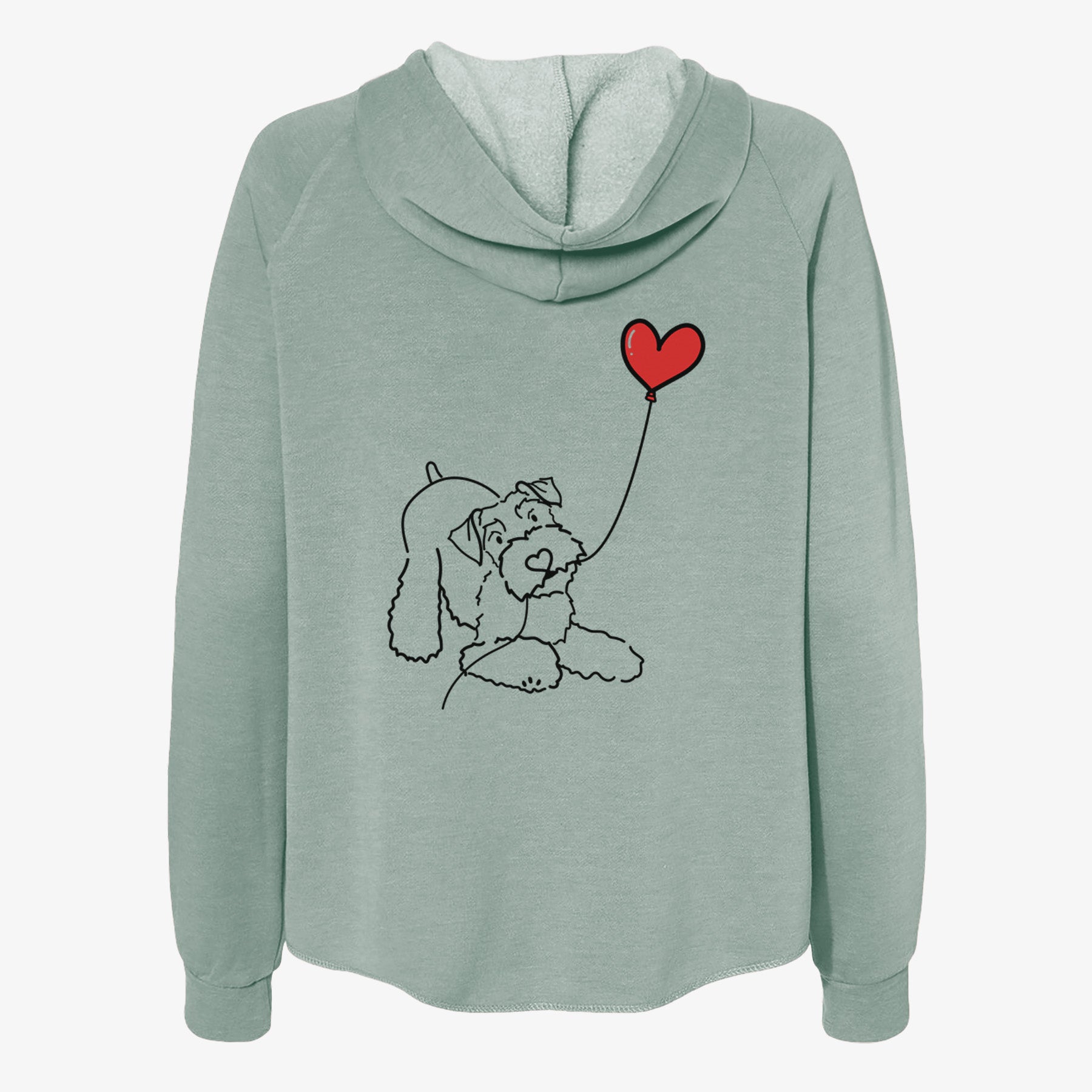 Mini Schnauzer Heart String- Women's Cali Wave Zip-Up Sweatshirt