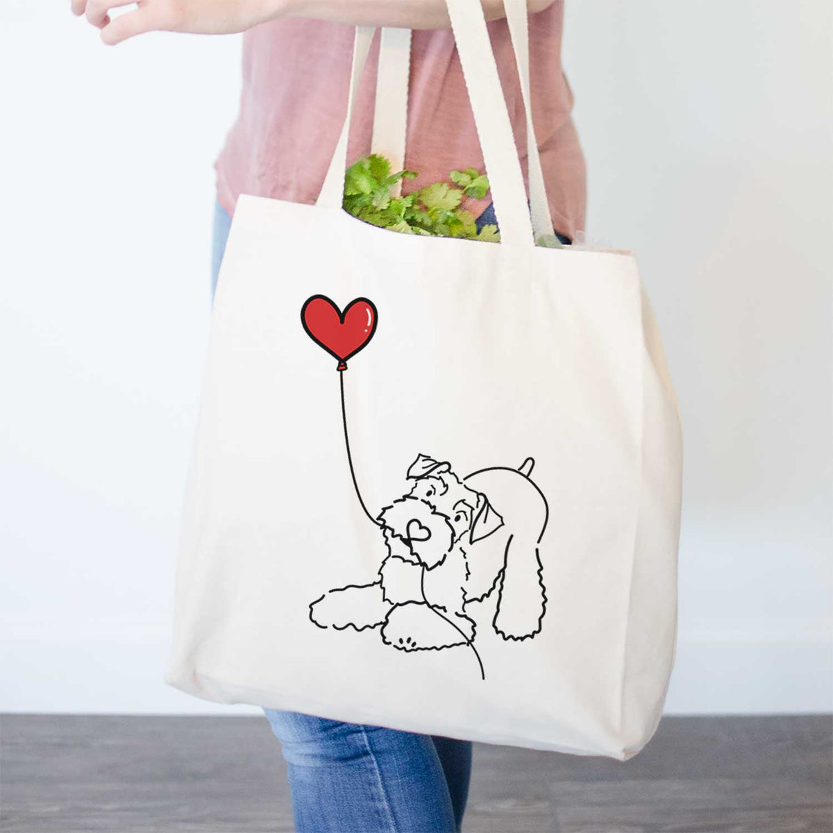 Mini Schnauzer Heart String- Tote Bag