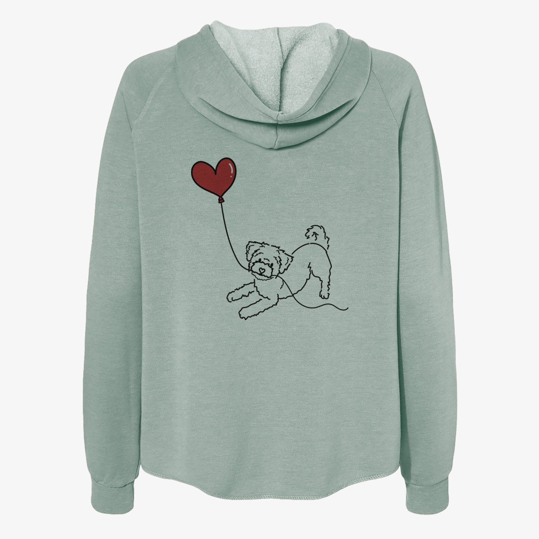 Morkie Heart String- Women's Cali Wave Zip-Up Sweatshirt