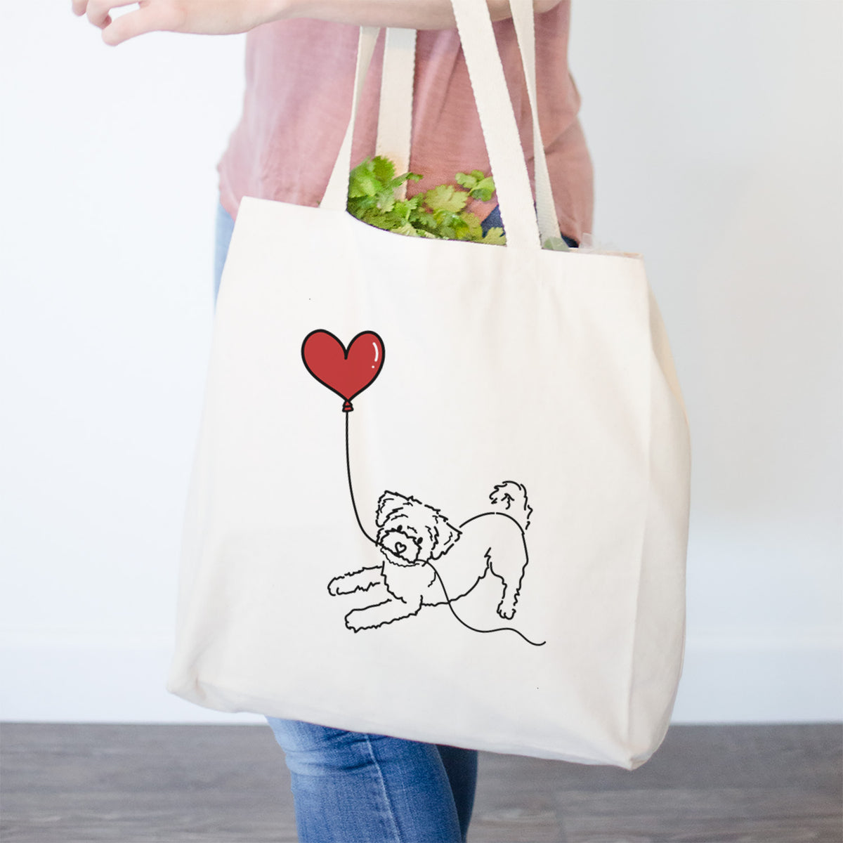 Morkie Heart String- Tote Bag