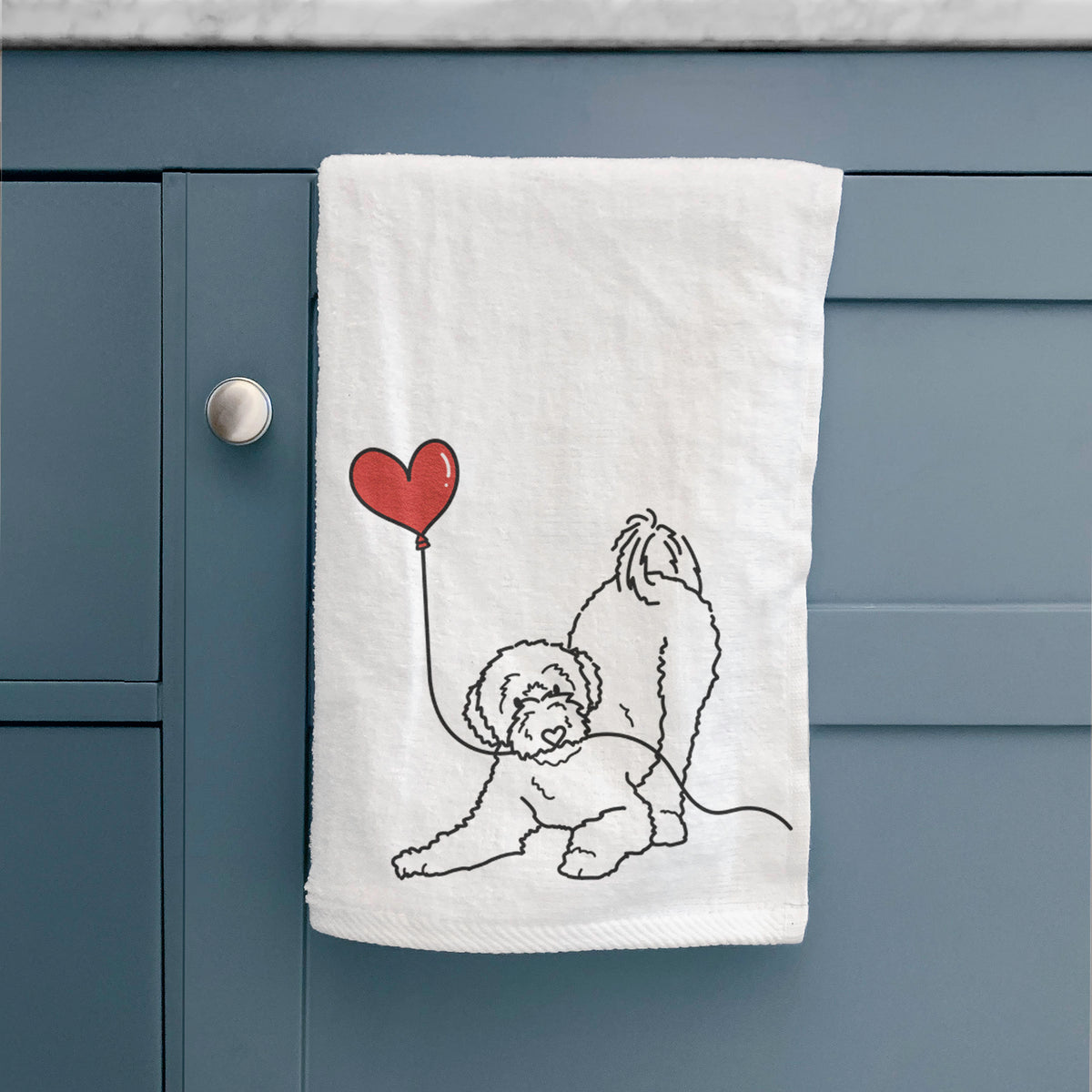 Portuguese Water Dog Heart String -  Decorative Hand Towel