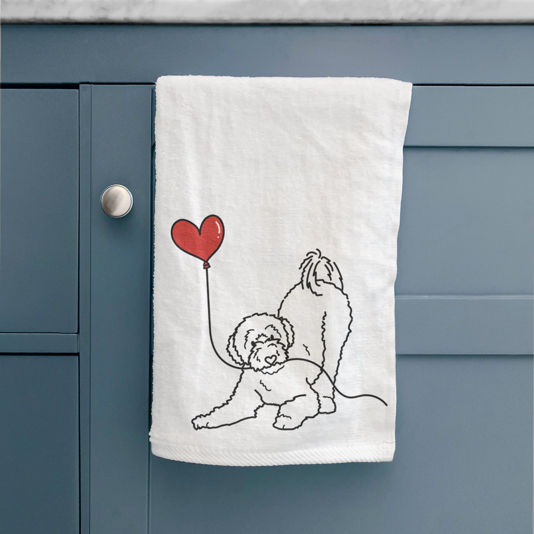 Portuguese Water Dog Heart String -  Decorative Hand Towel