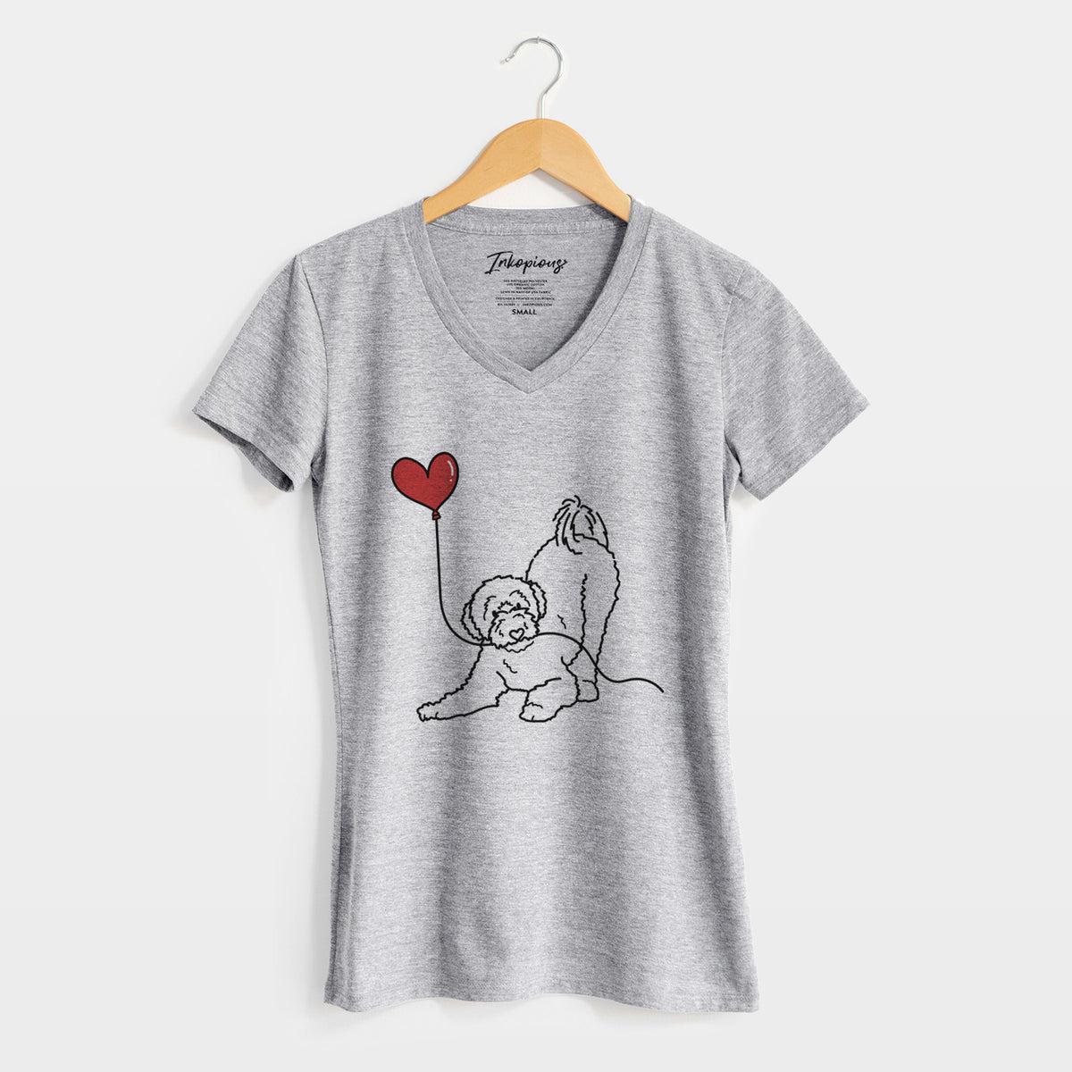 Portuguese Water Dog Heart String - Women&#39;s Perfect V-neck Shirt
