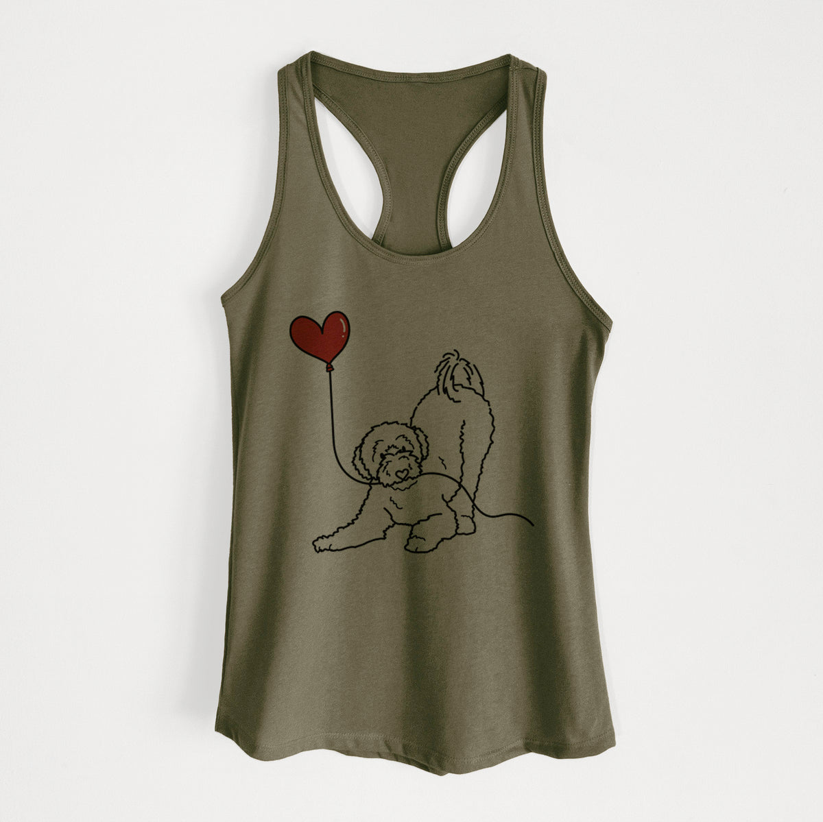 Portuguese Water Dog Heart String - Women's Racerback Tanktop