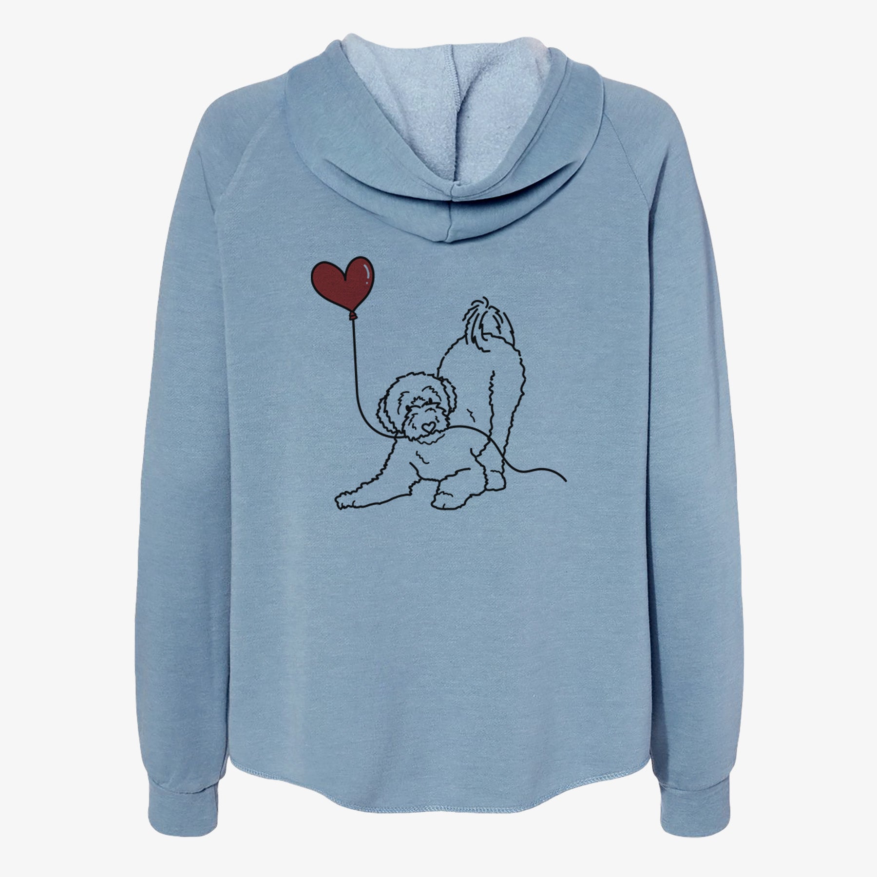 Portuguese Water Dog Heart String- Women's Cali Wave Zip-Up Sweatshirt