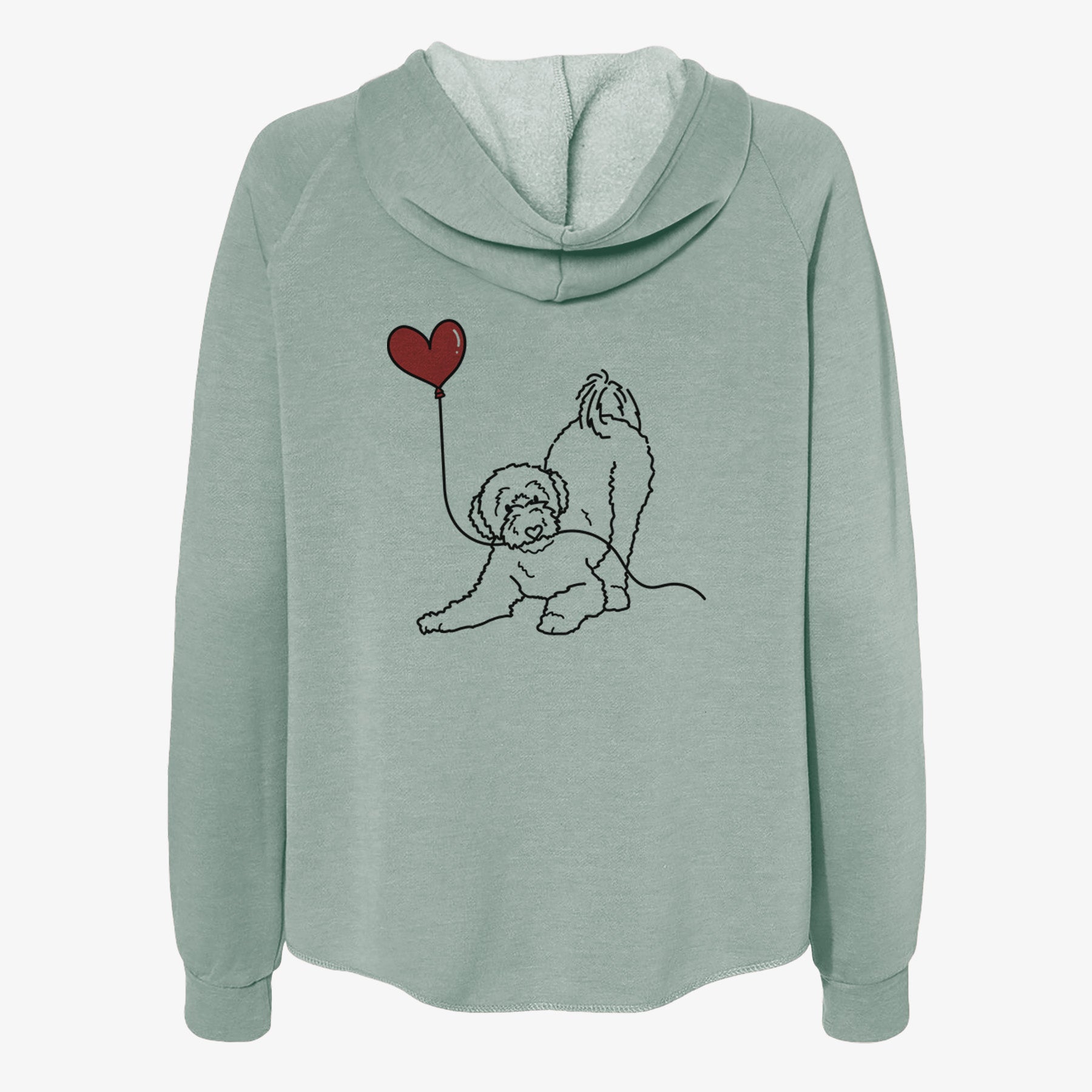 Portuguese Water Dog Heart String- Women's Cali Wave Zip-Up Sweatshirt