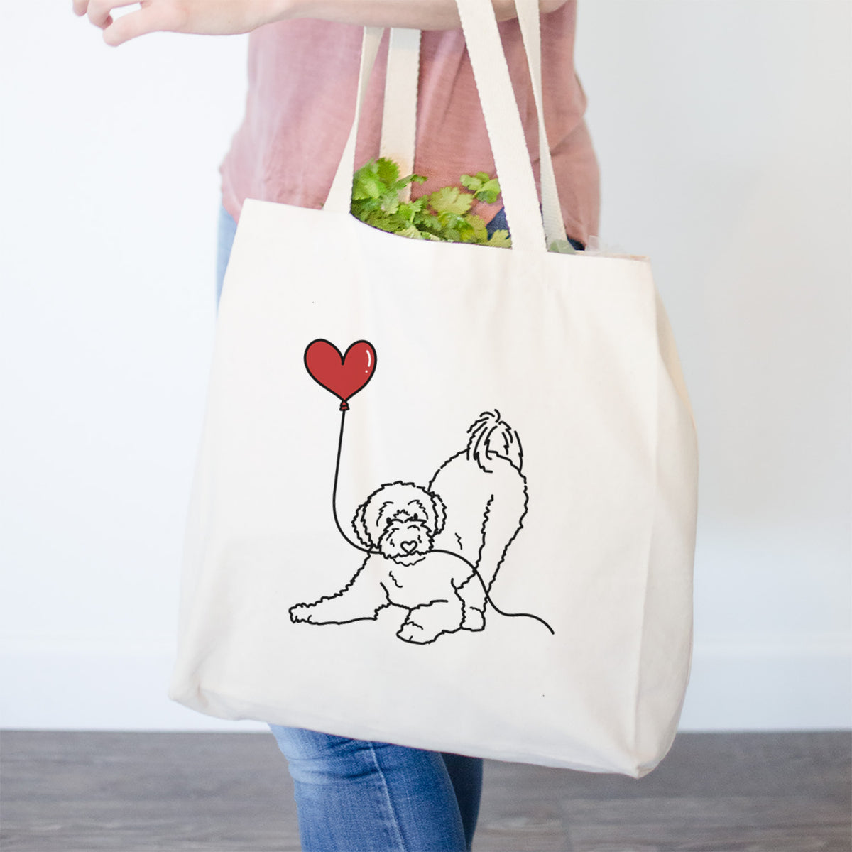 Portuguese Water Dog Heart String- Tote Bag