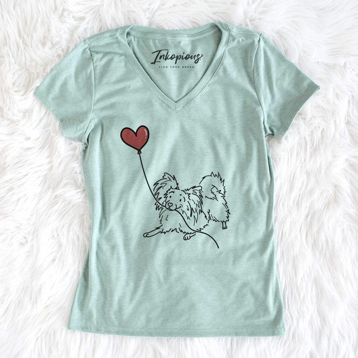 Papillon Heart String - Women's V-neck Shirt