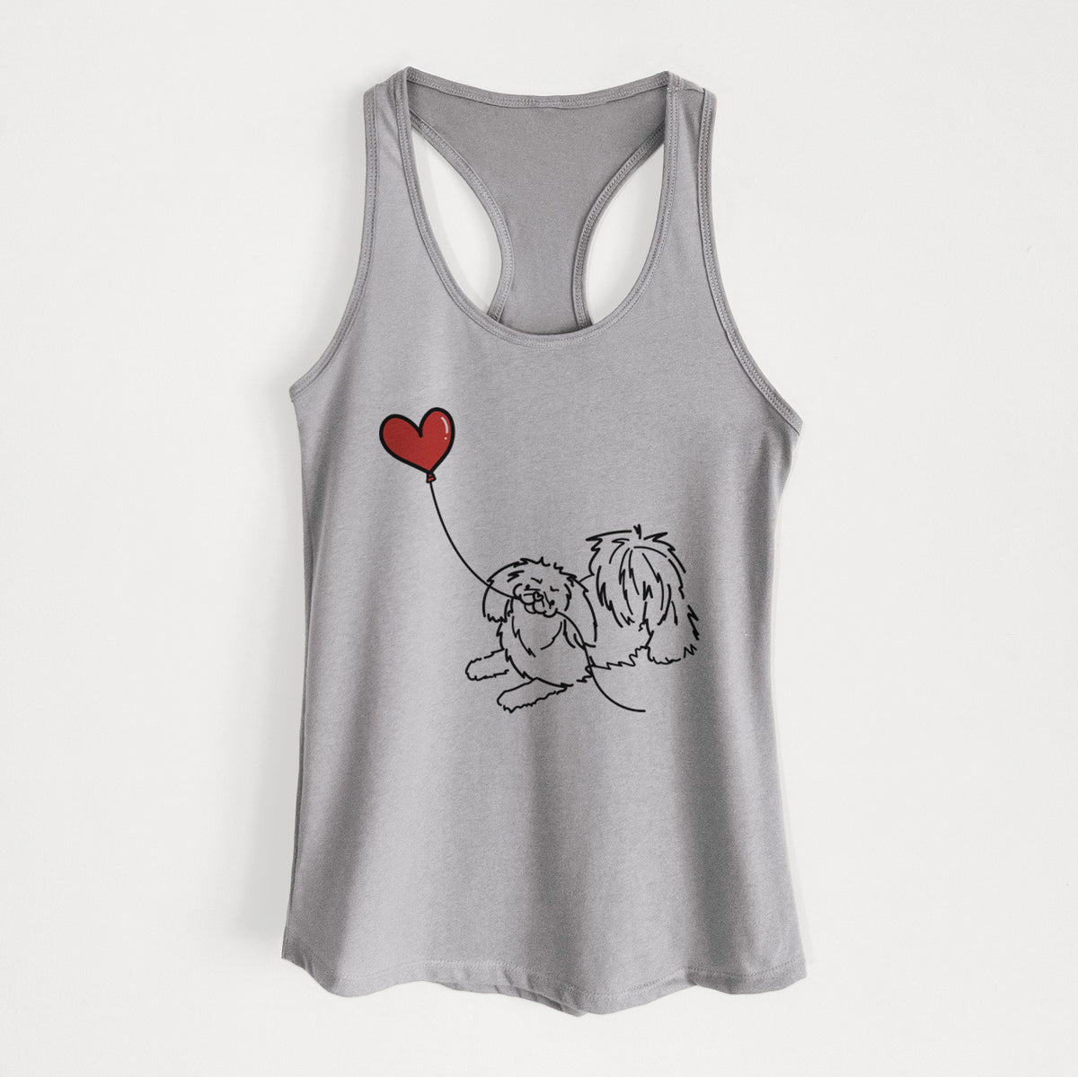 Pekingese Heart String - Women's Racerback Tanktop