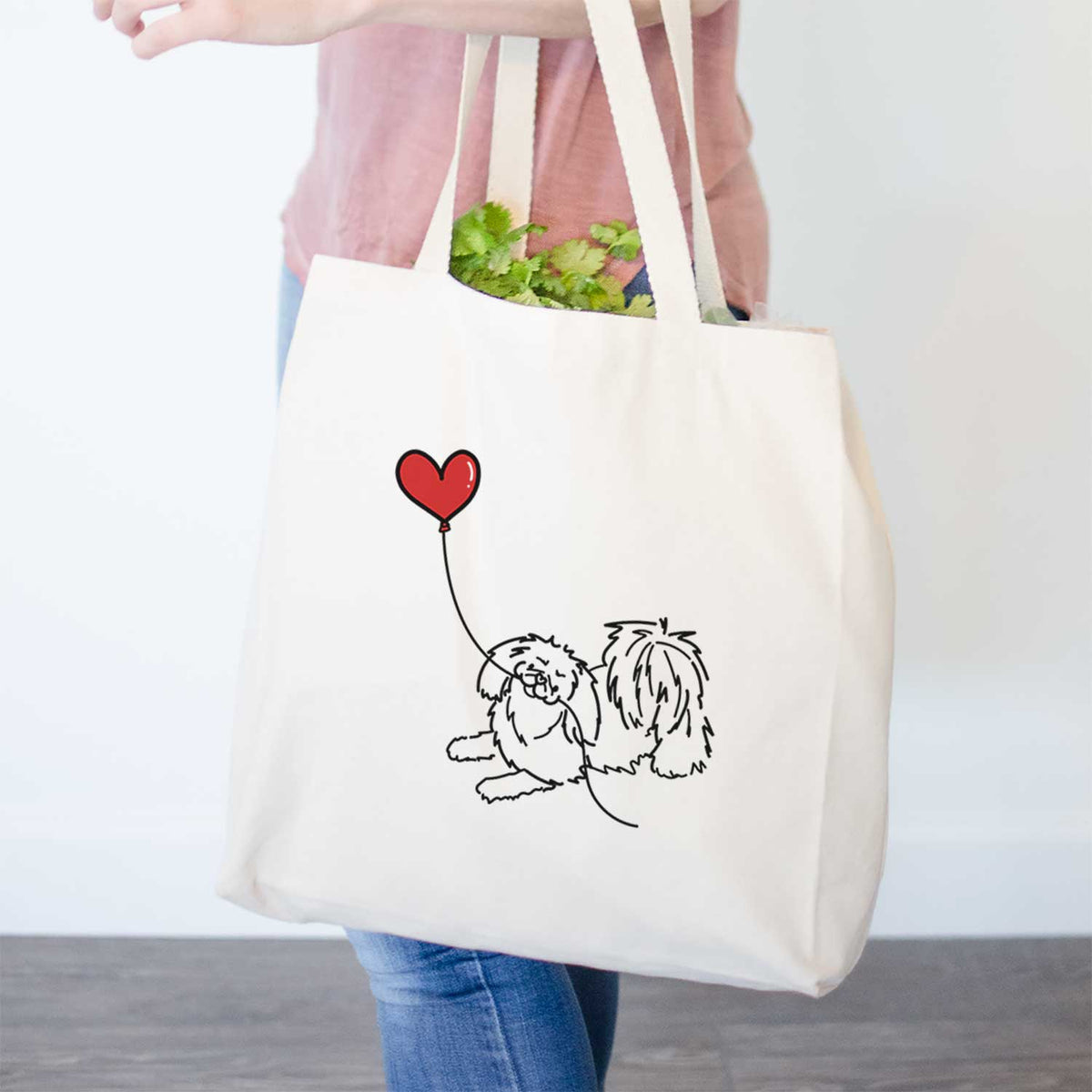 Pekingese Heart String- Tote Bag