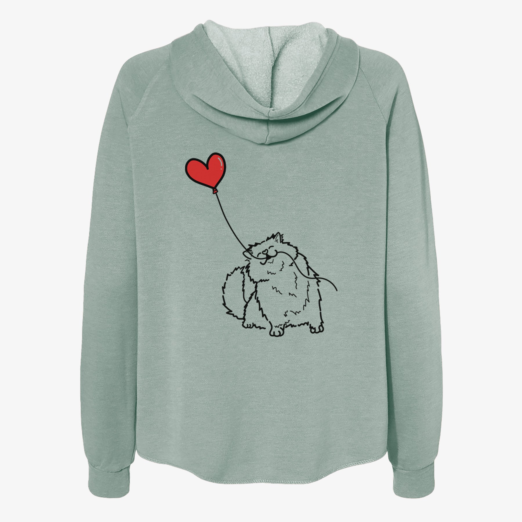 Persian Cat Heart String- Women's Cali Wave Zip-Up Sweatshirt