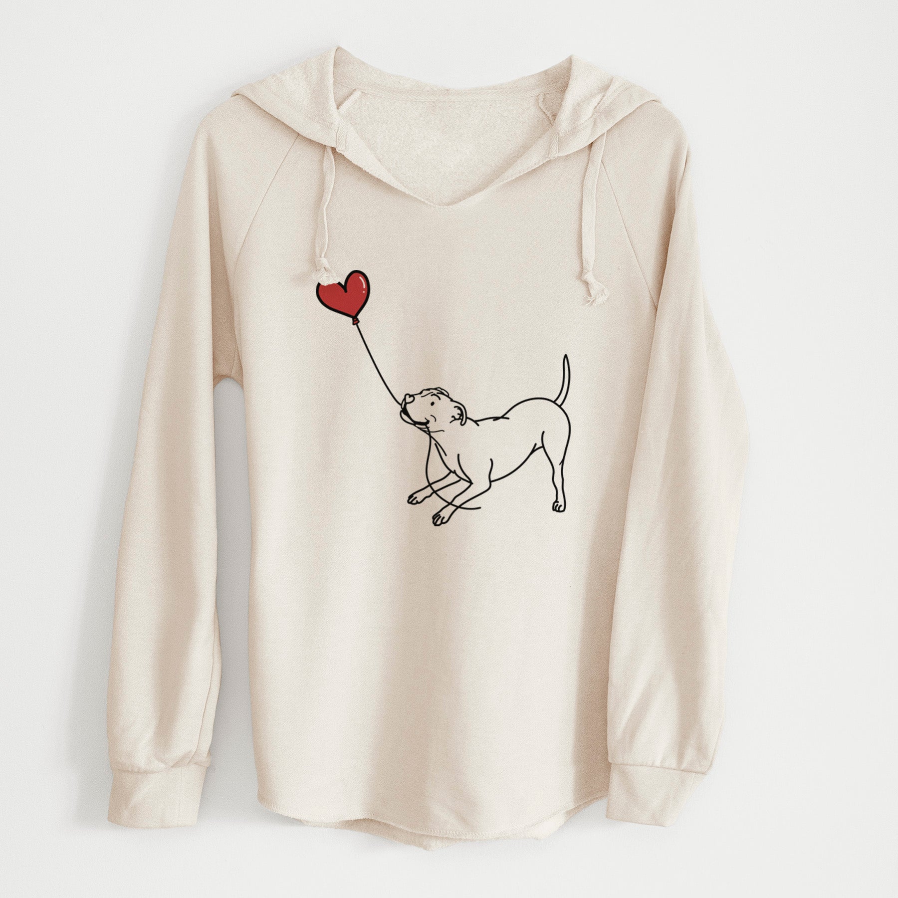 Pitbull Terrier Heart String - Cali Wave Hooded Sweatshirt