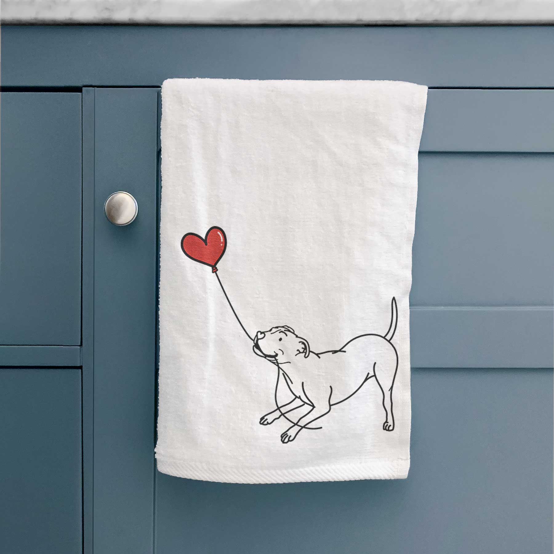 Pitbull Terrier Heart String -  Decorative Hand Towel