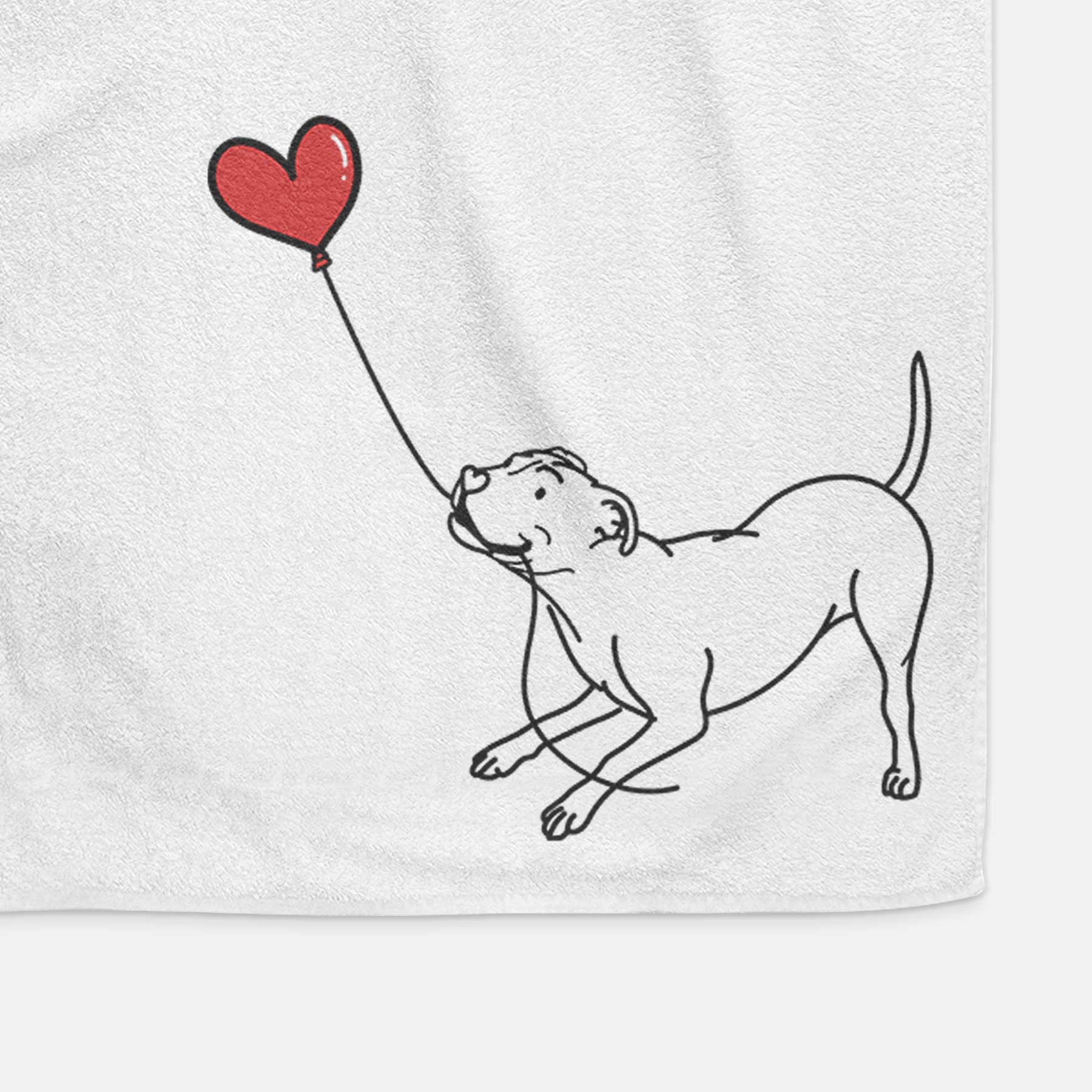 Pitbull Terrier Heart String -  Decorative Hand Towel