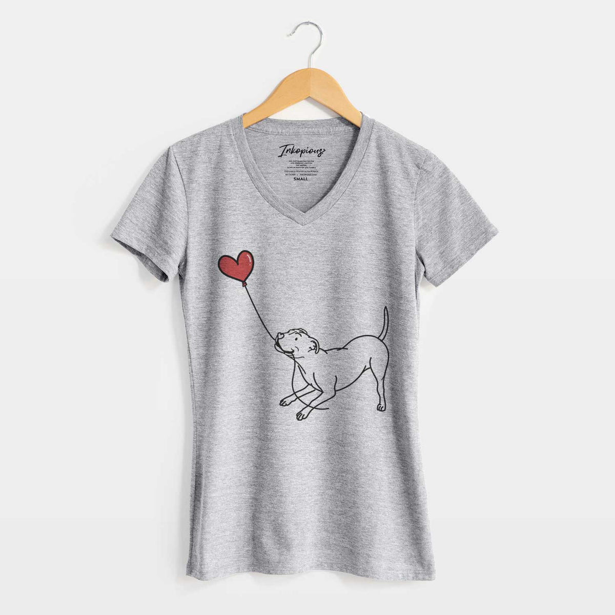 Pitbull Terrier Heart String - Women&#39;s V-neck Shirt