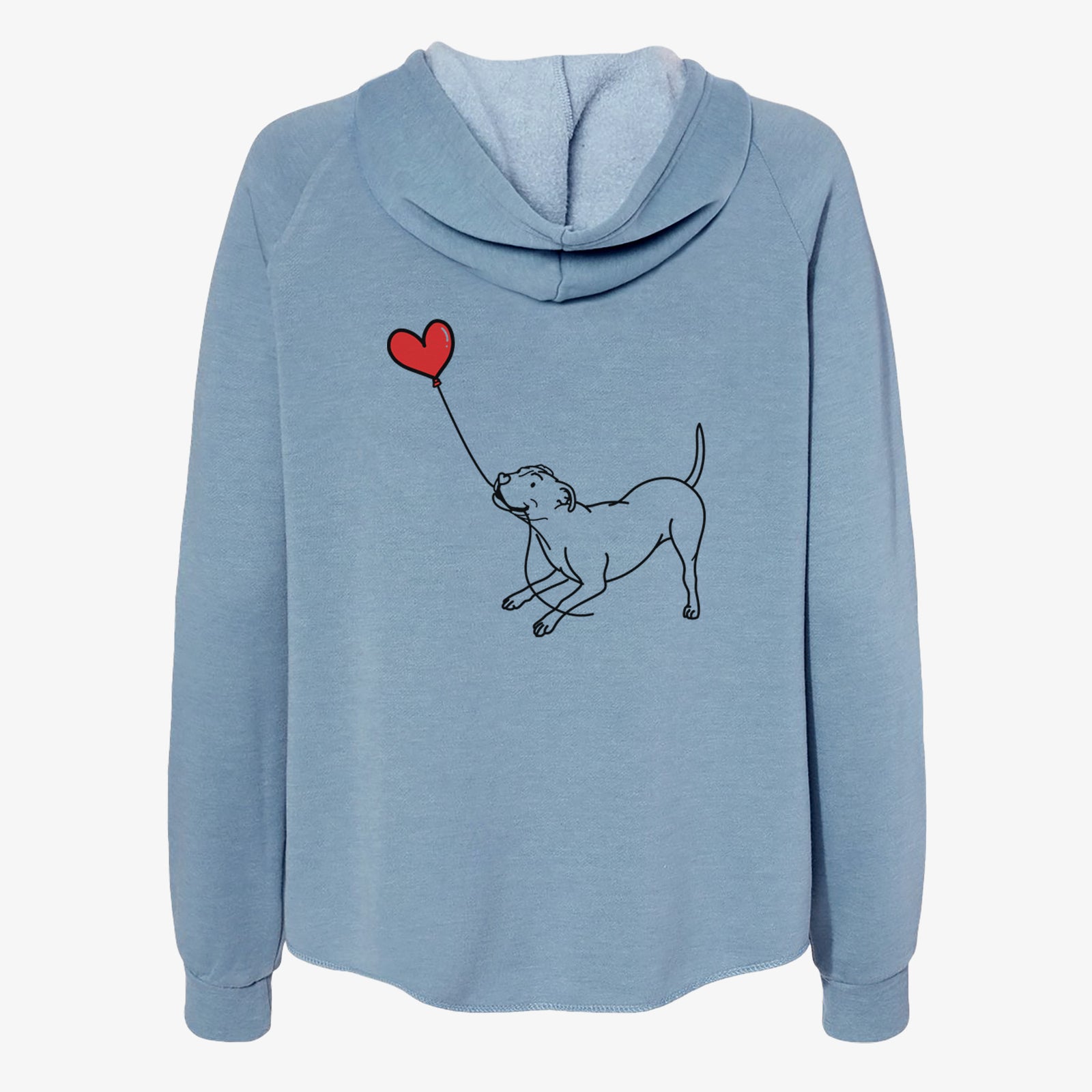 Pitbull Terrier Heart String- Women's Cali Wave Zip-Up Sweatshirt