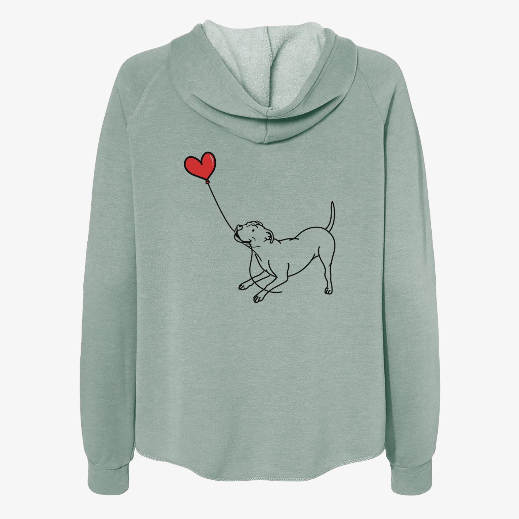 Pitbull Terrier Heart String- Women's Cali Wave Zip-Up Sweatshirt