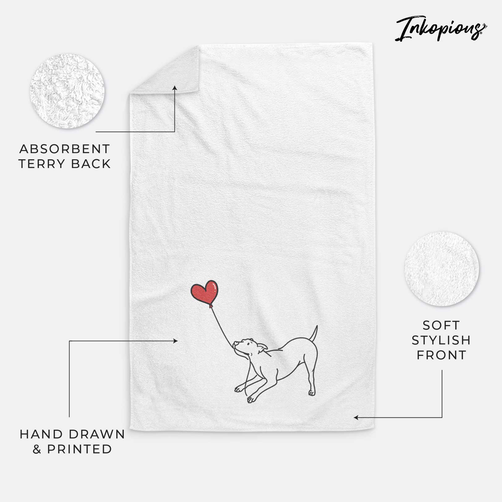 Pitbull Mix Heart String -  Decorative Hand Towel