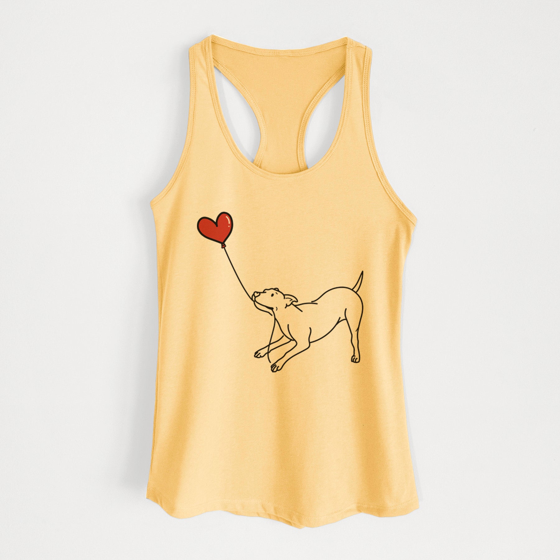 Pitbull Mix Heart String - Women's Racerback Tanktop