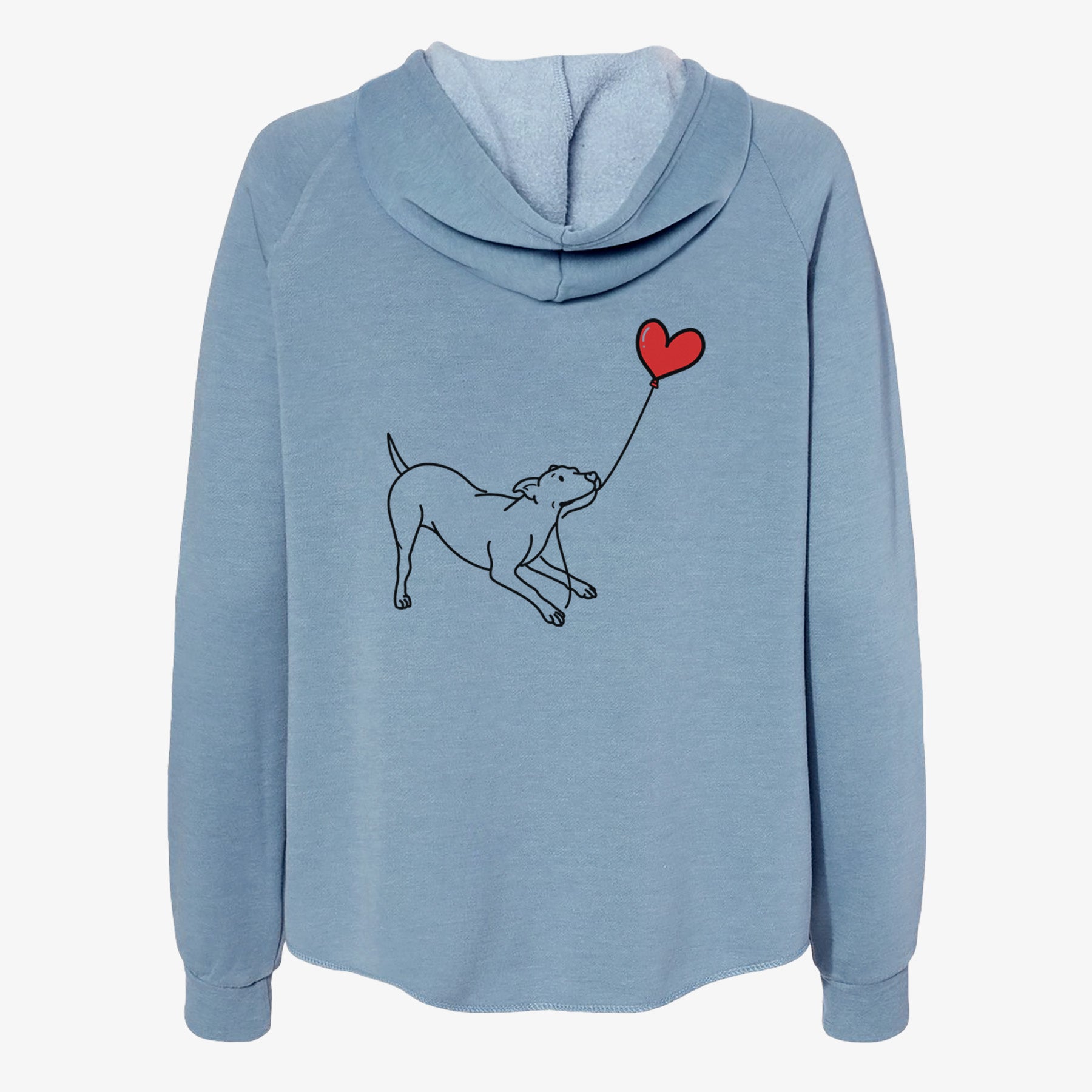 Pitbull Mix Heart String- Women's Cali Wave Zip-Up Sweatshirt