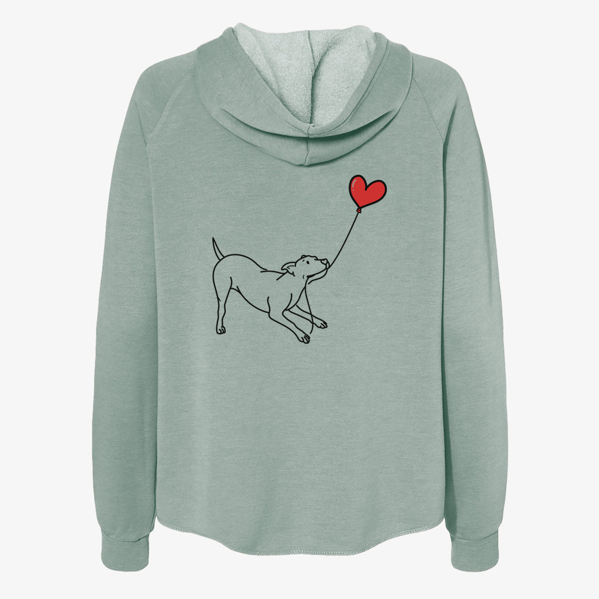 Pitbull Mix Heart String- Women's Cali Wave Zip-Up Sweatshirt