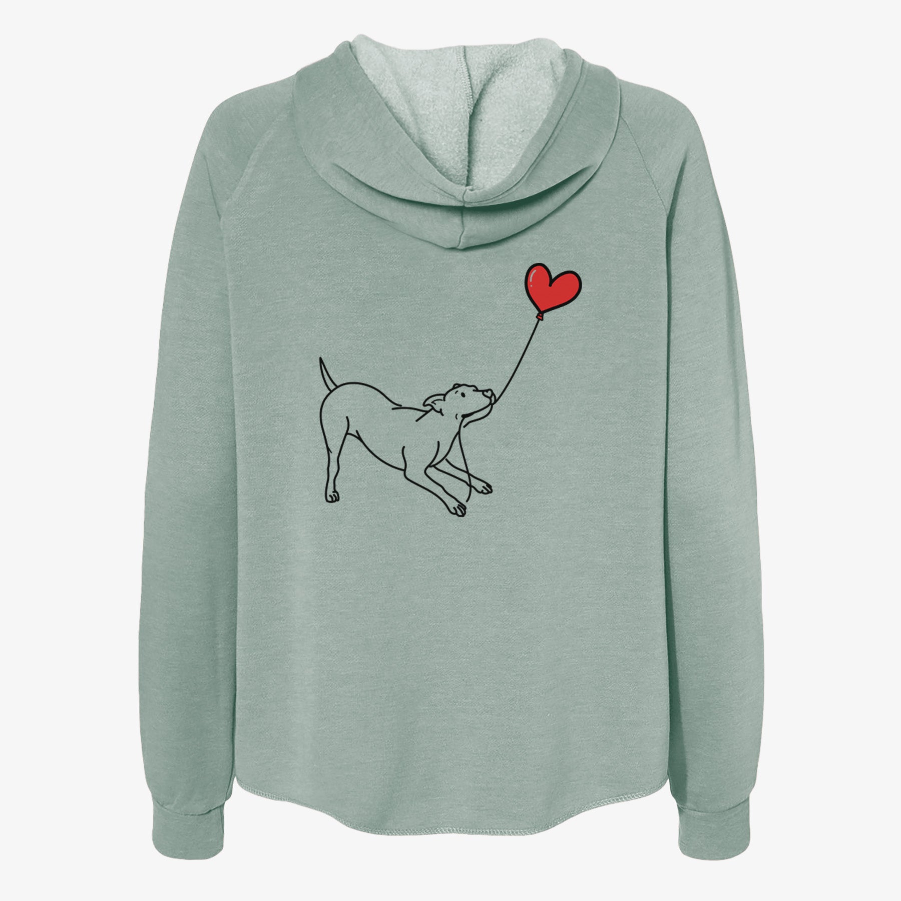 Pitbull Mix Heart String- Women's Cali Wave Zip-Up Sweatshirt