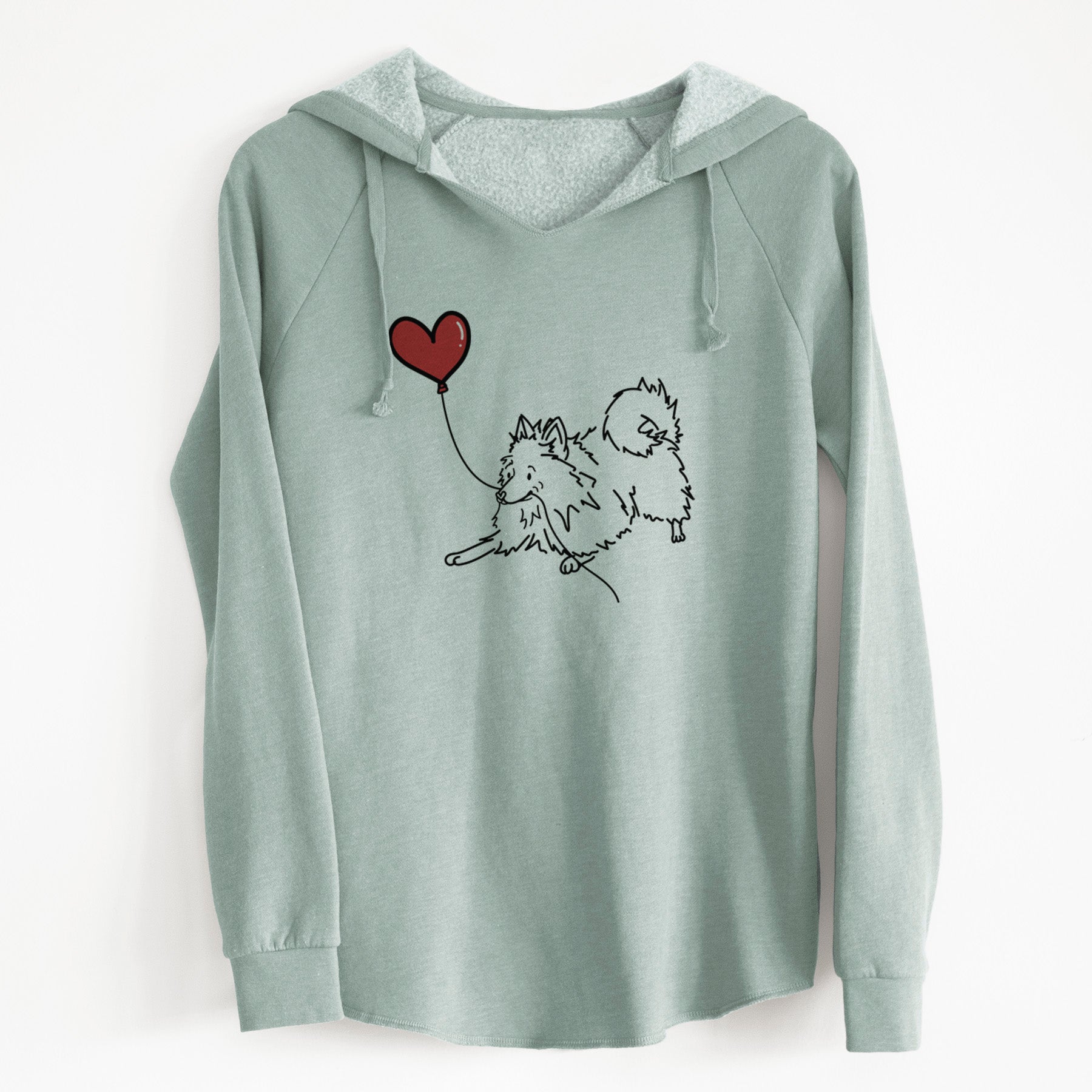 Pomeranian Heart String - Cali Wave Hooded Sweatshirt