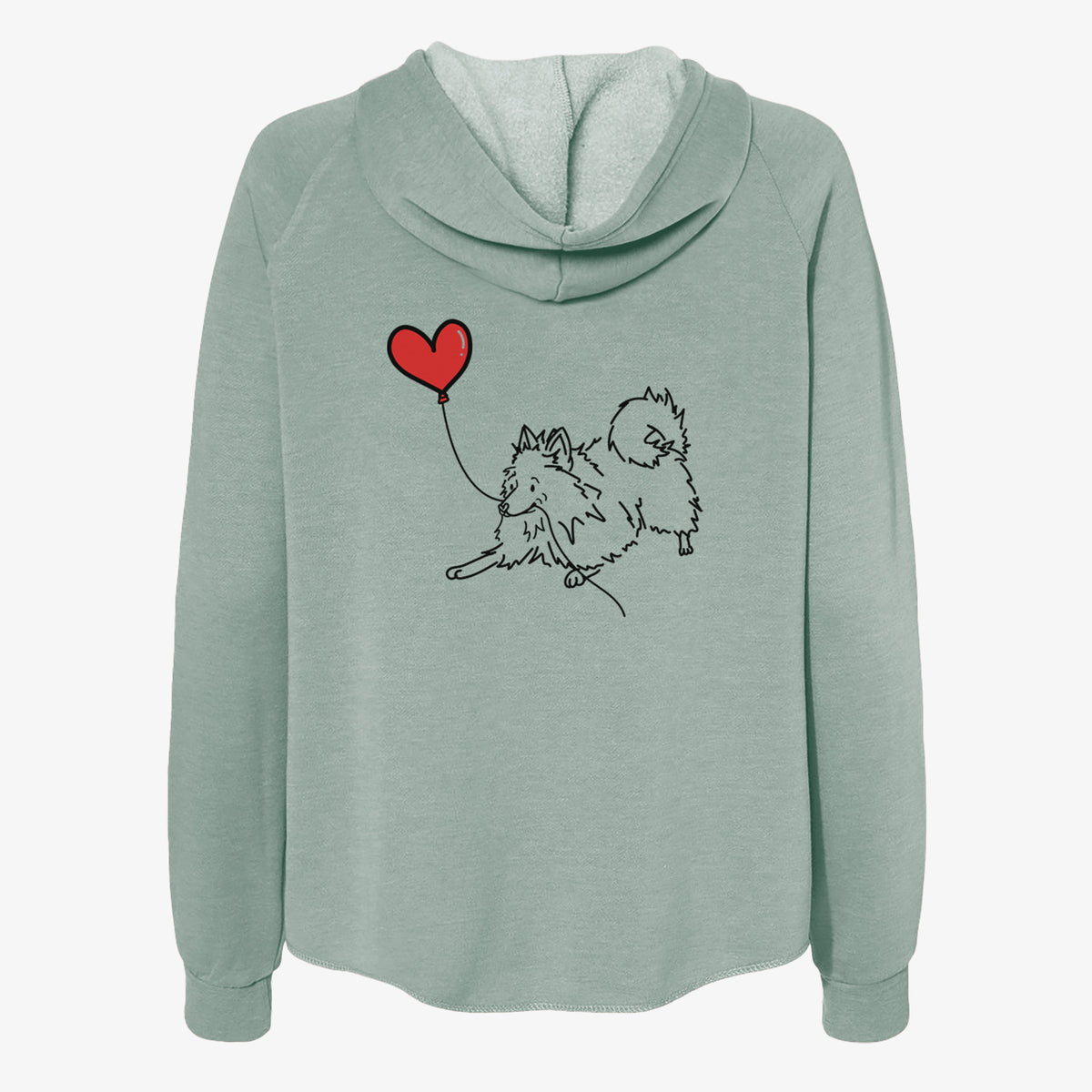Pomeranian Heart String- Women's Cali Wave Zip-Up Sweatshirt