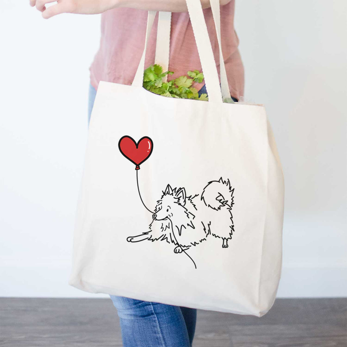 Pomeranian Heart String- Tote Bag