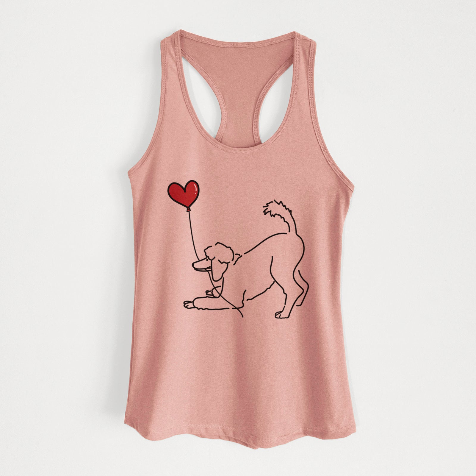 Standard Poodle Heart String - Women's Racerback Tanktop