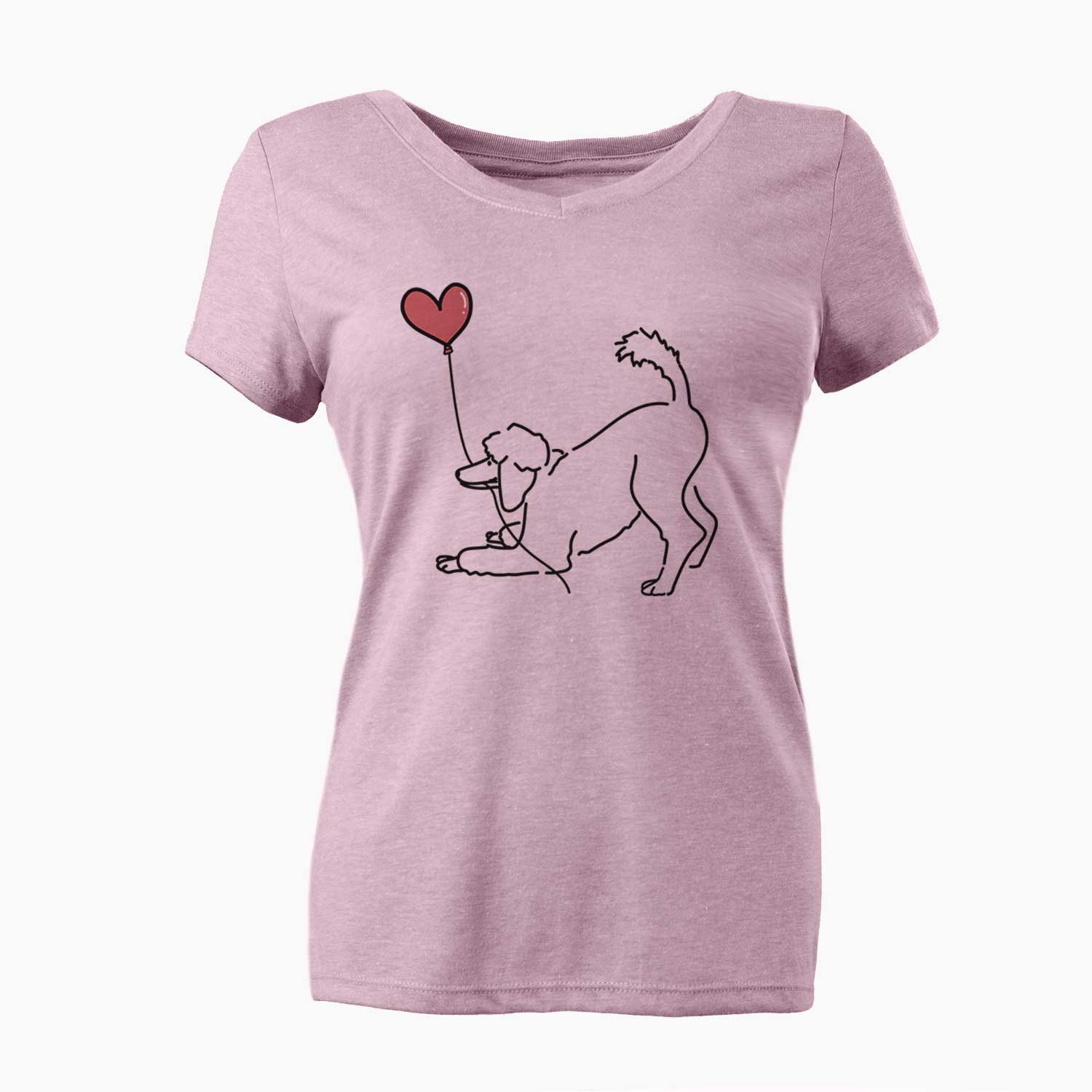 Standard Poodle Heart String - Women's V-neck Shirt