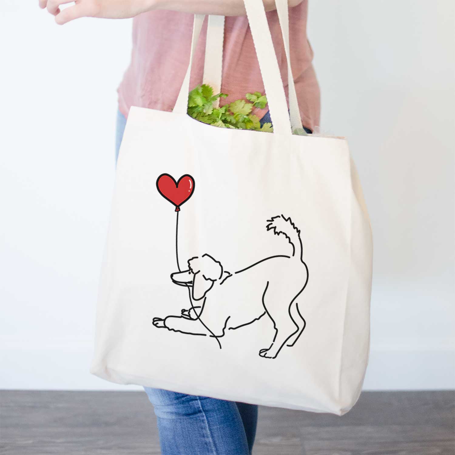 Standard Poodle Heart String- Tote Bag