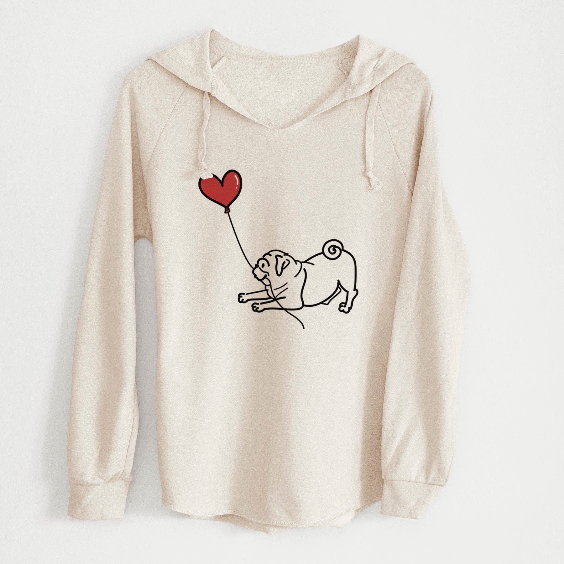 Pug Heart String - Cali Wave Hooded Sweatshirt