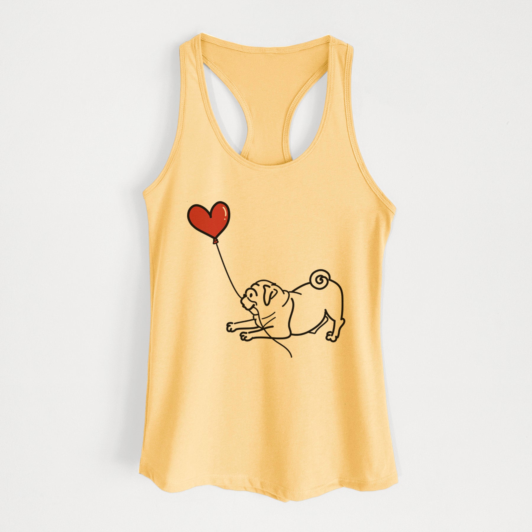 Pug Heart String - Women's Racerback Tanktop