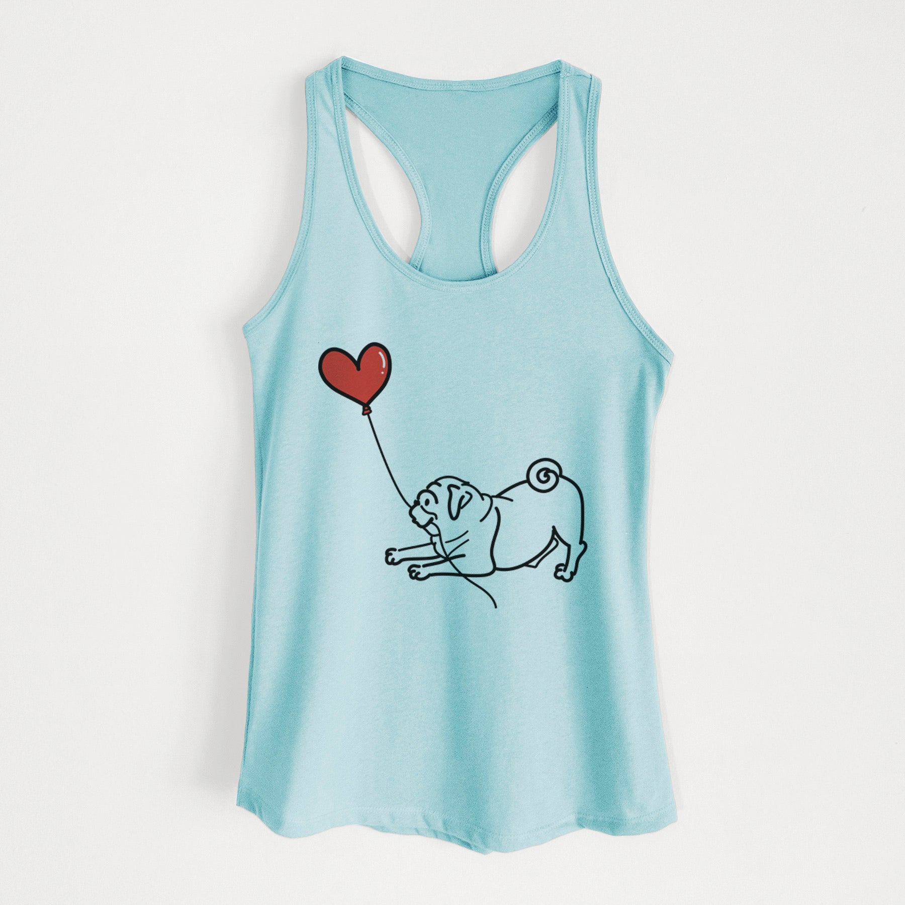 Pug Heart String - Women's Racerback Tanktop