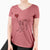 Puggle Heart String - Women's V-neck Shirt