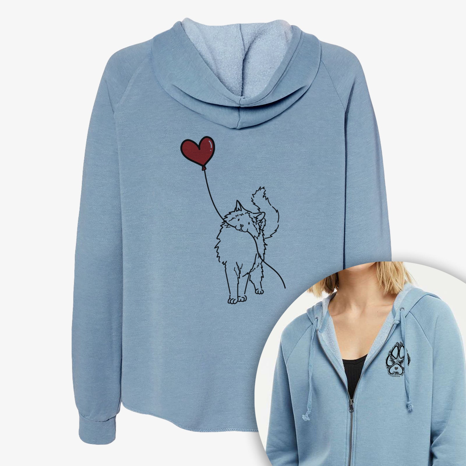Ragdoll Cat Heart String- Women's Cali Wave Zip-Up Sweatshirt