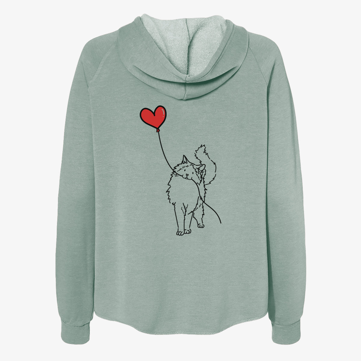 Ragdoll Cat Heart String- Women's Cali Wave Zip-Up Sweatshirt