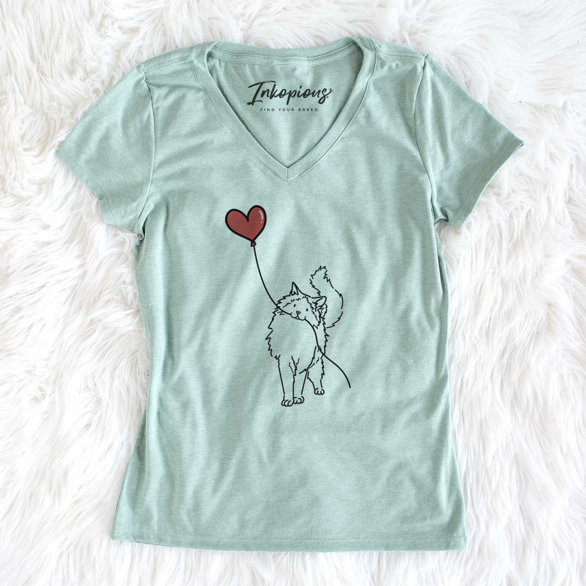 Ragdoll Cat Heart String - Women's V-neck Shirt