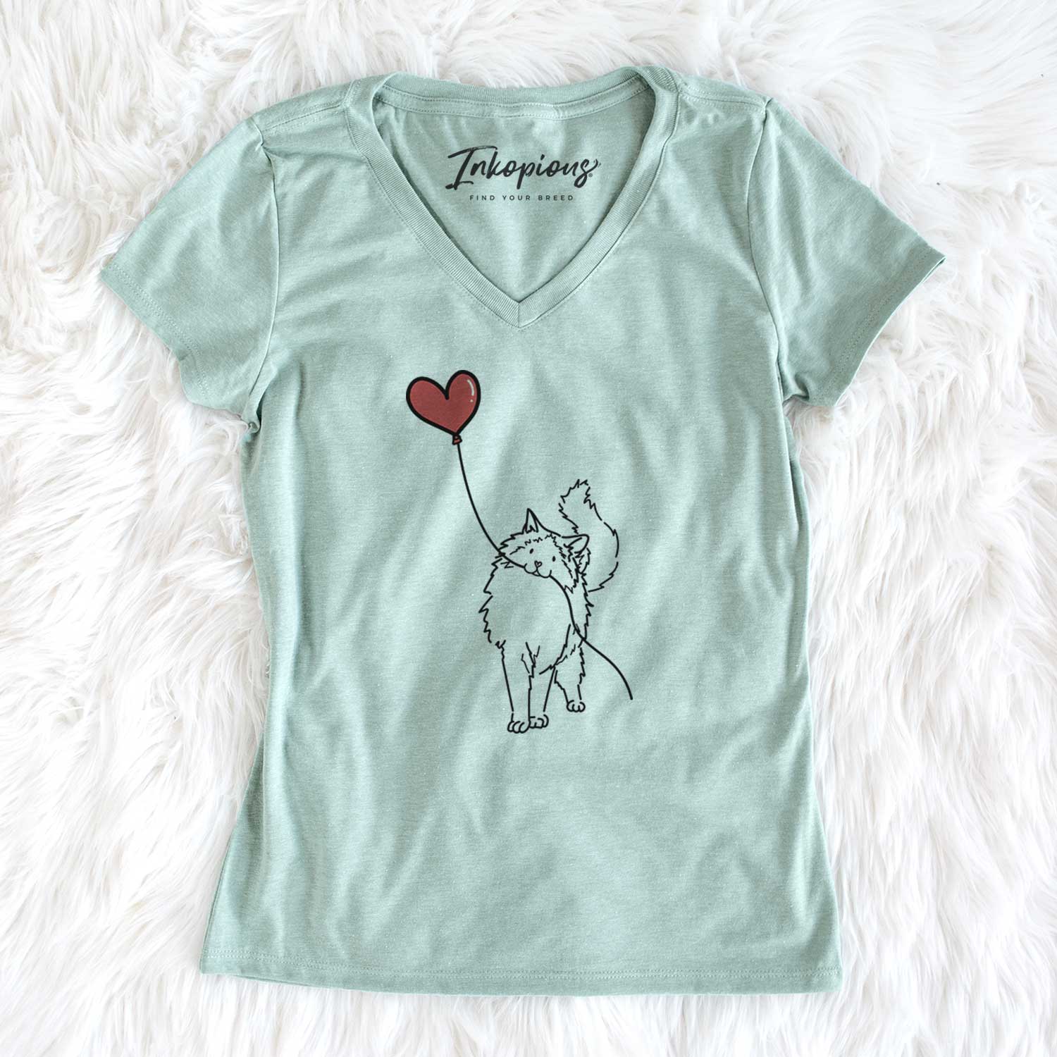 Ragdoll Cat Heart String - Women's V-neck Shirt