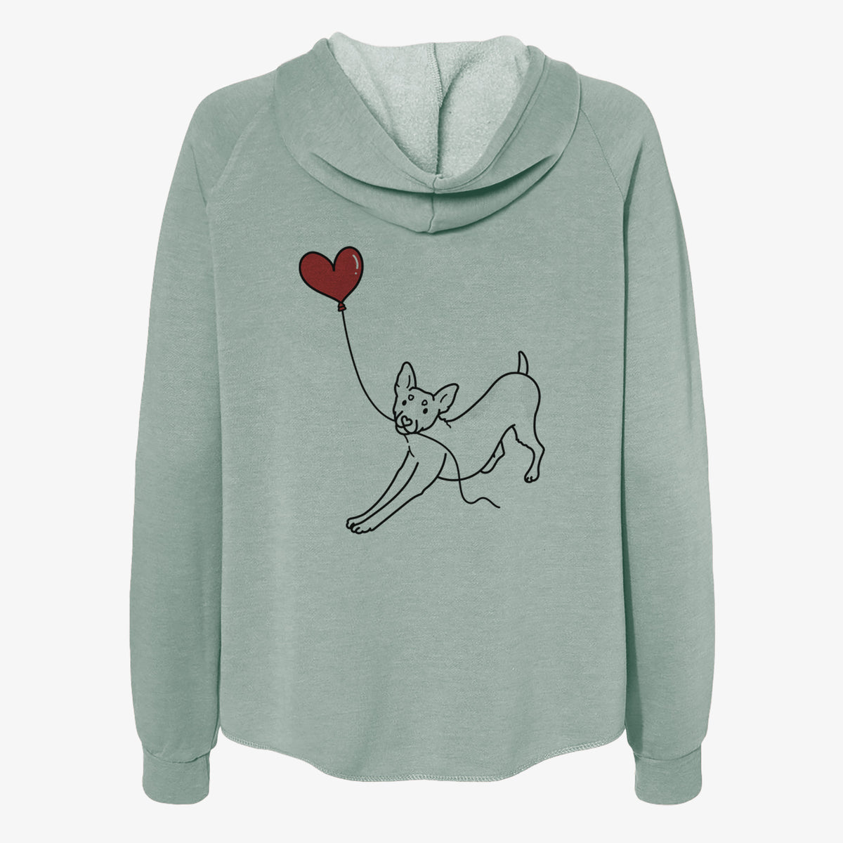 Rat Terrier Heart String- Women's Cali Wave Zip-Up Sweatshirt