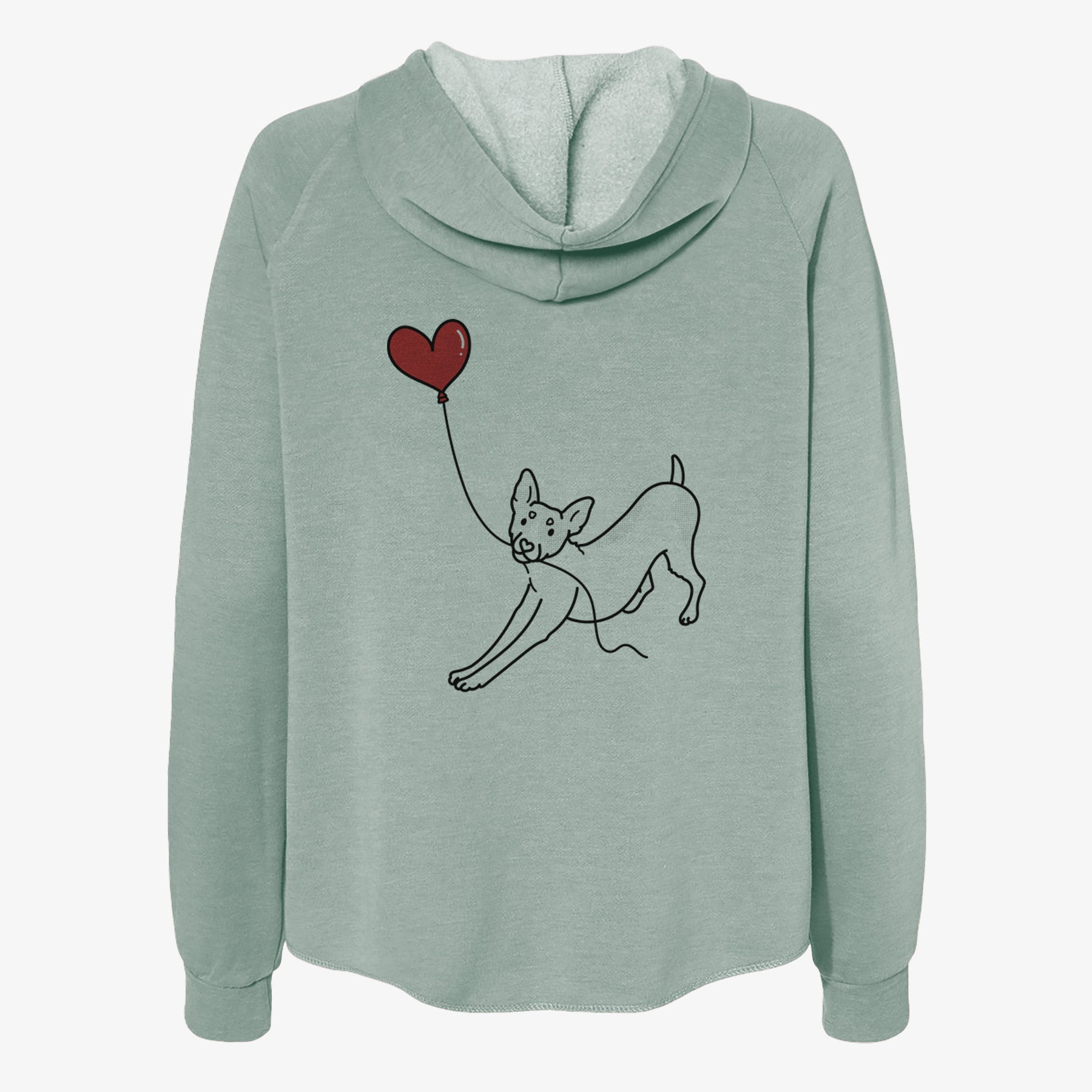 Rat Terrier Heart String- Women's Cali Wave Zip-Up Sweatshirt