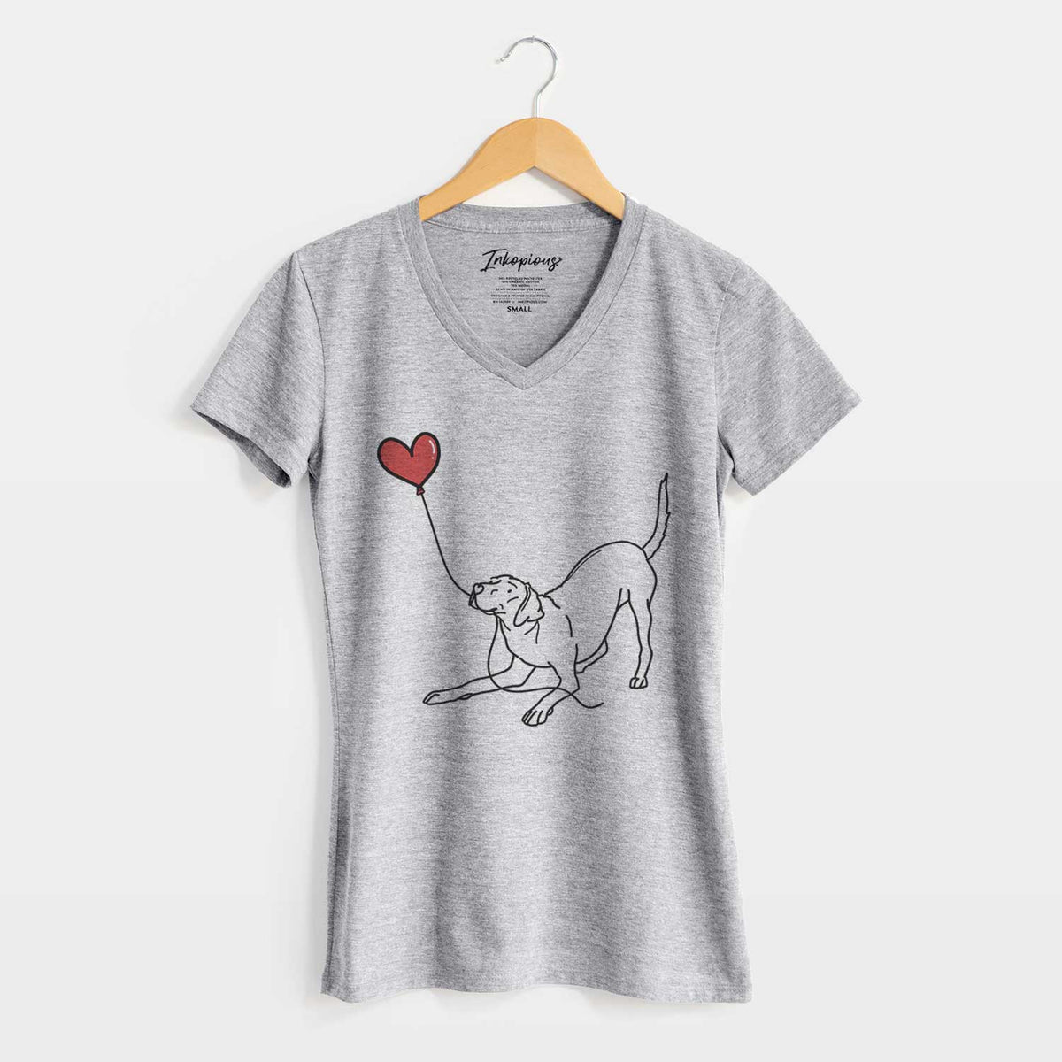 Rhodesian Ridgeback Heart String - Women&#39;s V-neck Shirt